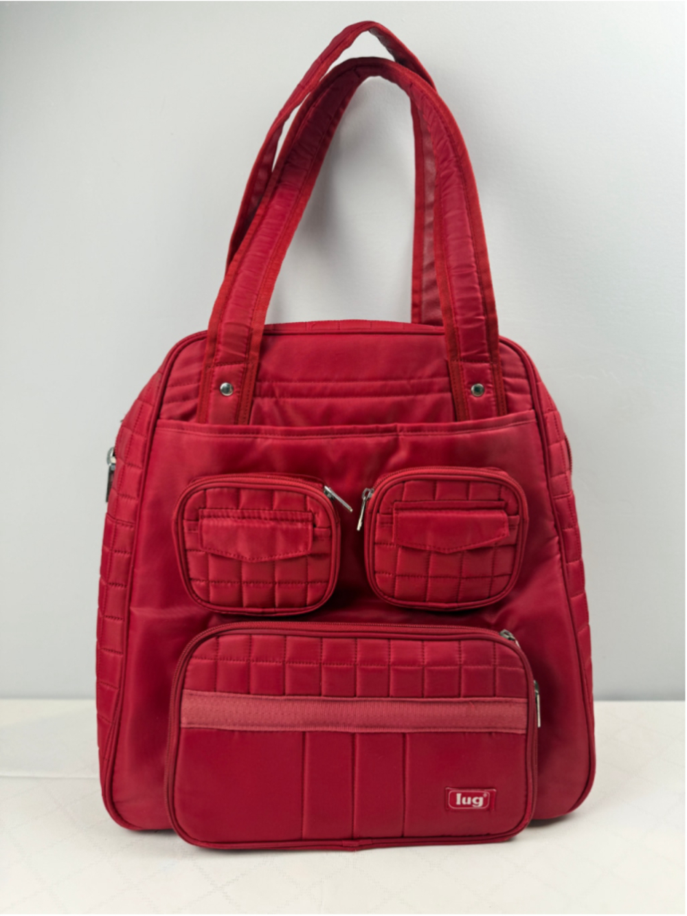 Lug Puddle Jumper Quilted Travel Shoulder Bag Red